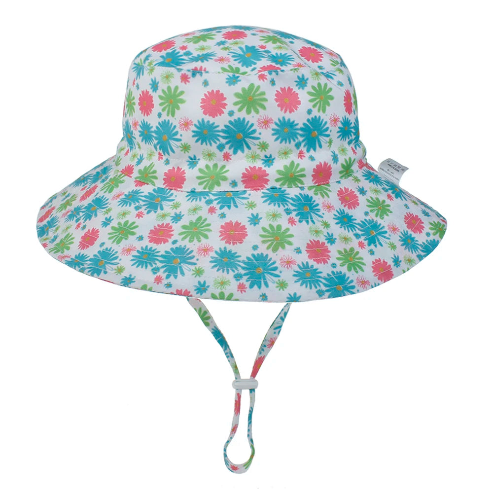 Summer Baby Sun Cap Baby Sun Hat For Girls and Boys Outdoor Neck Ear Cover Anti UV Kids Beach Caps Bucket Cap 0-8 Years - ZOOMNSTORE