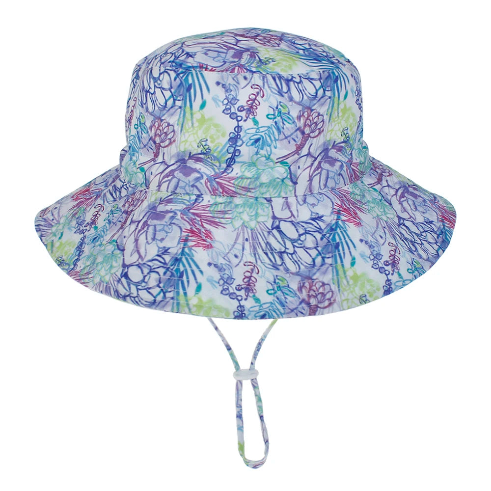 Summer Baby Sun Cap Baby Sun Hat For Girls and Boys Outdoor Neck Ear Cover Anti UV Kids Beach Caps Bucket Cap 0-8 Years - ZOOMNSTORE