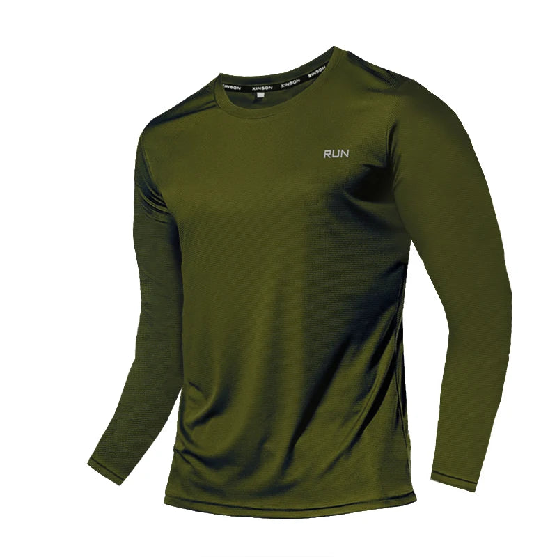 Mens Summer Quick Dry Long Sleeve T-Shirt - Breathable Sun Protection Outdoor Wear - ZOOMNSTORE