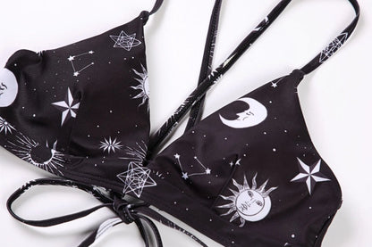 Sunflower Bikini Set - Push Up Padded Swimwear | Low Waist Bandage Bathing Suit - ZOOMNSTORE