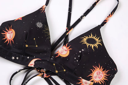 Sunflower Bikini Set - Push Up Padded Swimwear | Low Waist Bandage Bathing Suit - ZOOMNSTORE
