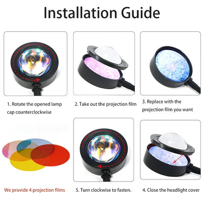 Rainbow Sunset LED Projector Lamp - Remote Control Night Light for Home Decoration - ZOOMNSTORE