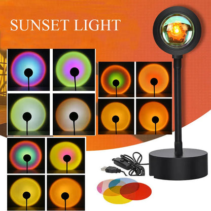 Rainbow Sunset LED Projector Lamp - Remote Control Night Light for Home Decoration - ZOOMNSTORE