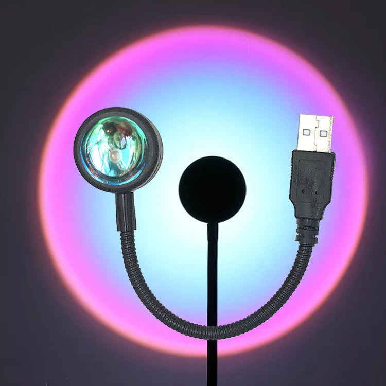 Sunset Projection Lamp - USB Rainbow Night Light for Photography  Decor - ZOOMNSTORE