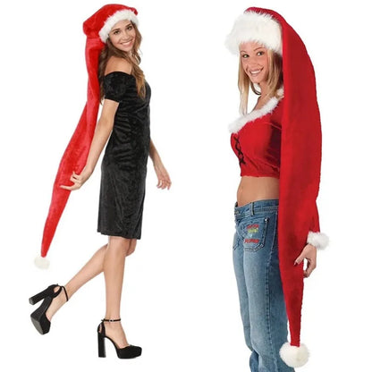 Extended Christmas Santa Hat - Super Long Holiday Cap for Kids and Adults - ZOOMNSTORE