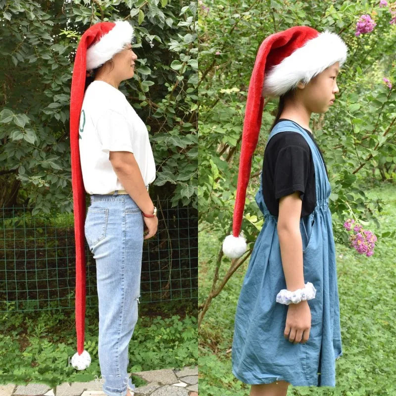 Extended Christmas Santa Hat - Super Long Holiday Cap for Kids and Adults - ZOOMNSTORE