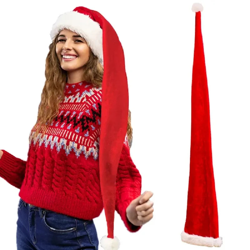 Extended Christmas Santa Hat - Super Long Holiday Cap for Kids and Adults - ZOOMNSTORE