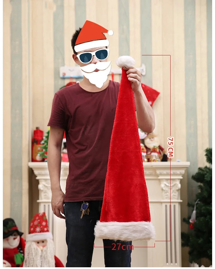 Extended Christmas Santa Hat - Super Long Holiday Cap for Kids and Adults - ZOOMNSTORE
