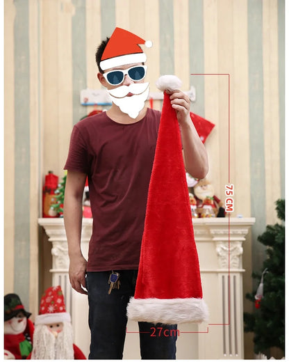 Extended Christmas Santa Hat - Super Long Holiday Cap for Kids and Adults - ZOOMNSTORE