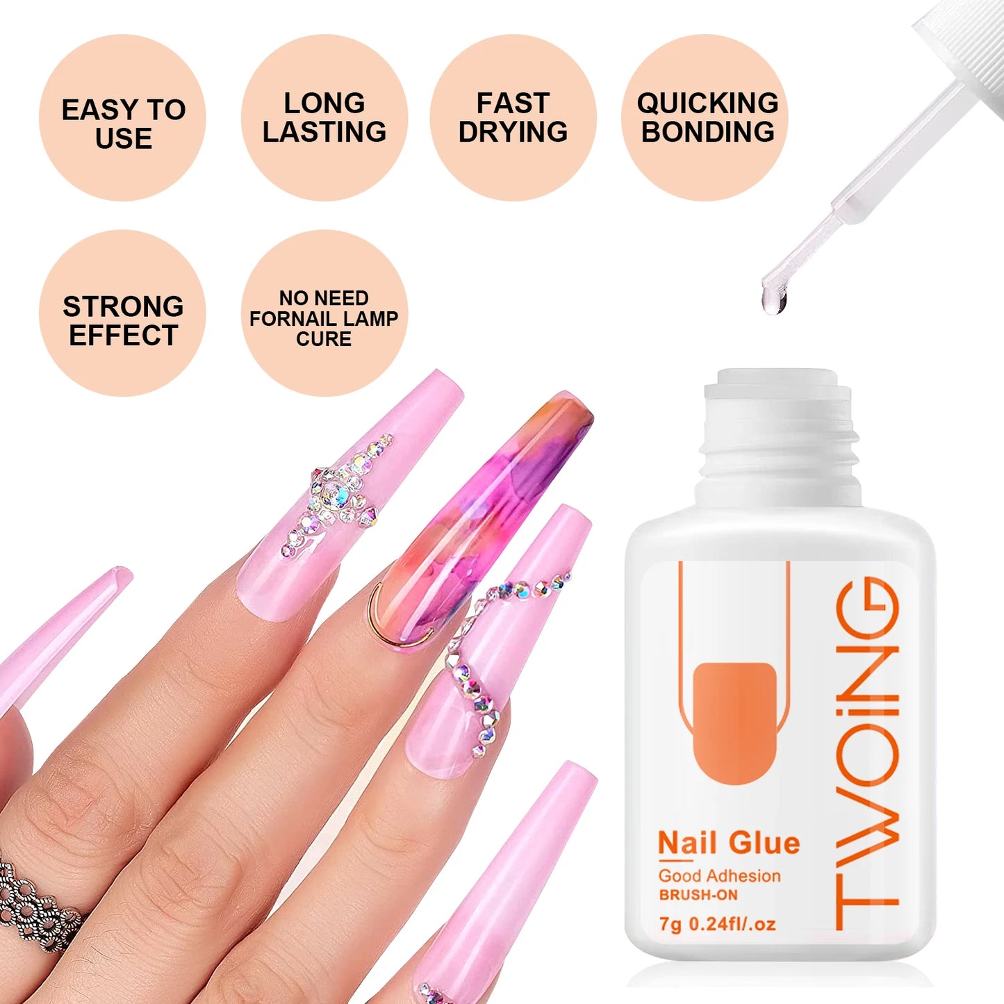 Super Strong Nail Glue – Acrylic & False Nail Adhesive | Quick Drying, Lasting Bond - ZOOMNSTORE