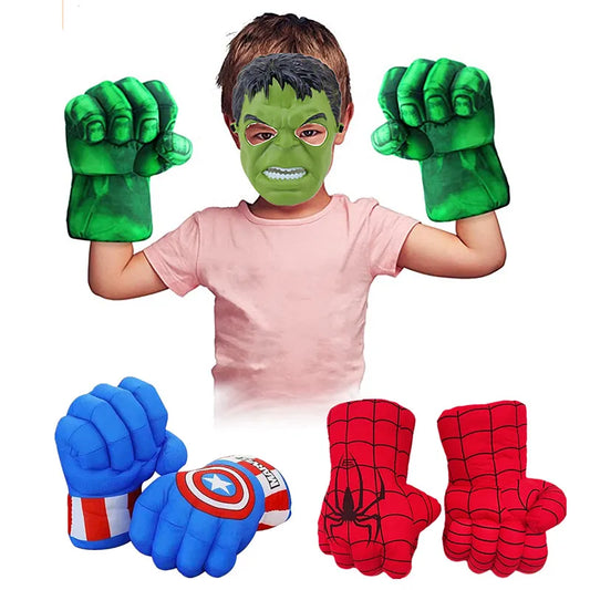 Kids Infinity War Smash Gloves Superhero Foam Green Dress Up Fist Props Halloween Cosplay Performance Dress Up - ZOOMNSTORE