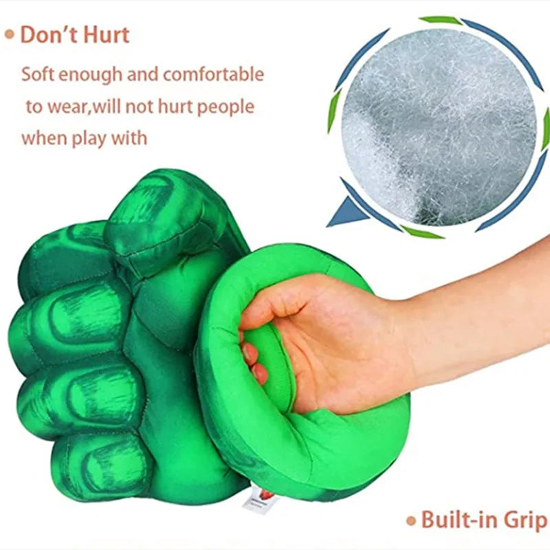Kids Infinity War Smash Gloves Superhero Foam Green Dress Up Fist Props Halloween Cosplay Performance Dress Up - ZOOMNSTORE