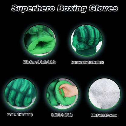 Kids Infinity War Smash Gloves Superhero Foam Green Dress Up Fist Props Halloween Cosplay Performance Dress Up - ZOOMNSTORE