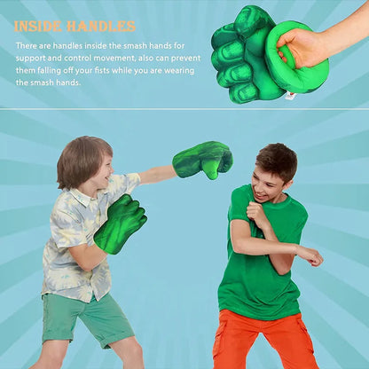 Kids Infinity War Smash Gloves Superhero Foam Green Dress Up Fist Props Halloween Cosplay Performance Dress Up - ZOOMNSTORE