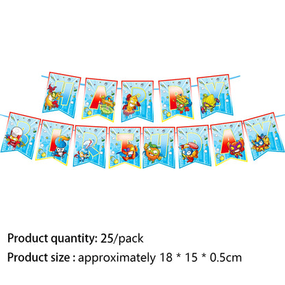 Superzings Birthday Party Tableware Set - Disposable Plates Cups Napkins and Tablecloth - ZOOMNSTORE