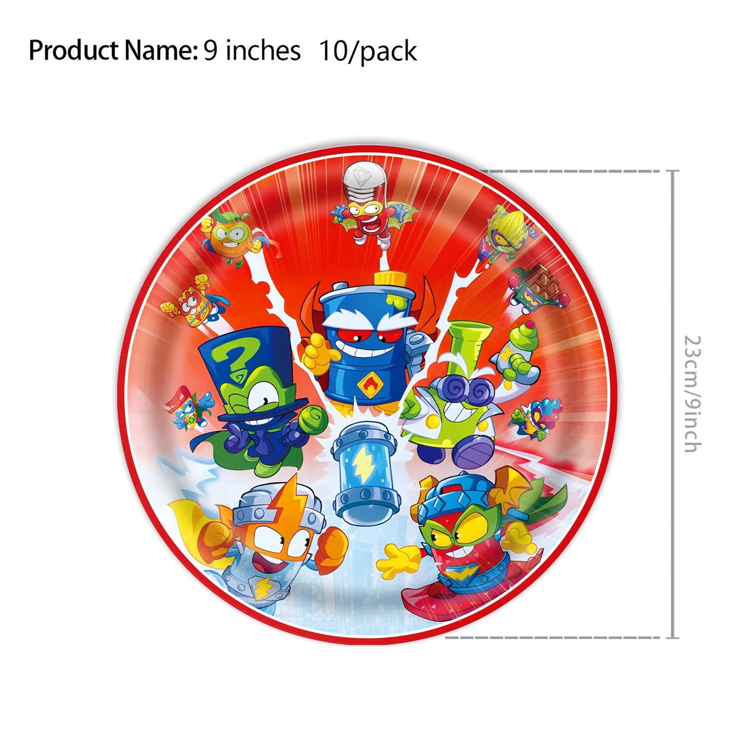 Superzings Birthday Party Tableware Set - Disposable Plates Cups Napkins and Tablecloth - ZOOMNSTORE