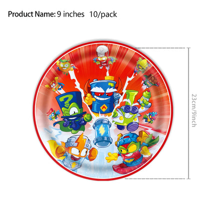 Superzings Birthday Party Tableware Set - Disposable Plates Cups Napkins and Tablecloth - ZOOMNSTORE