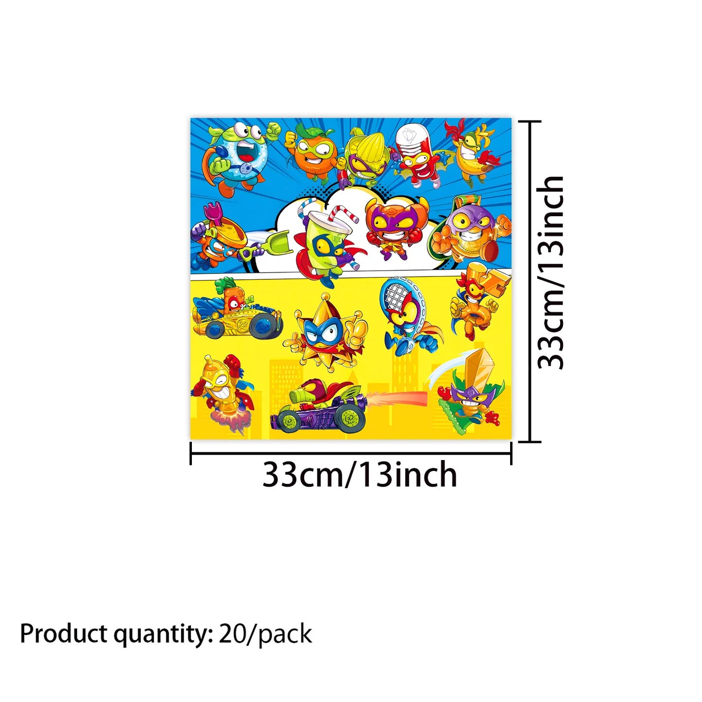 Superzings Birthday Party Tableware Set - Disposable Plates Cups Napkins and Tablecloth - ZOOMNSTORE