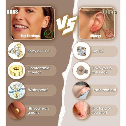 Surgical Stainless Steel Earrings – Dainty Flat Back Studs for Sensitive Ears - ZOOMNSTORE