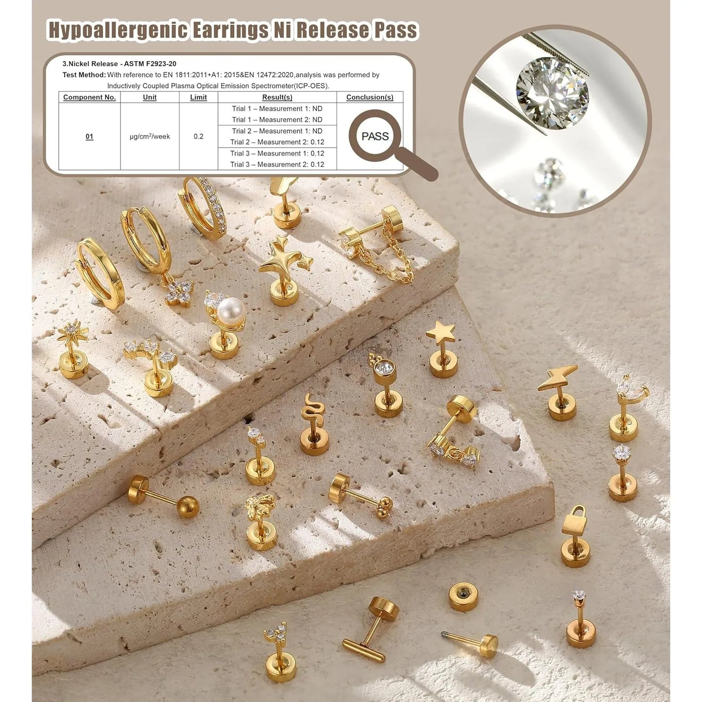 Surgical Stainless Steel Earrings – Dainty Flat Back Studs for Sensitive Ears - ZOOMNSTORE