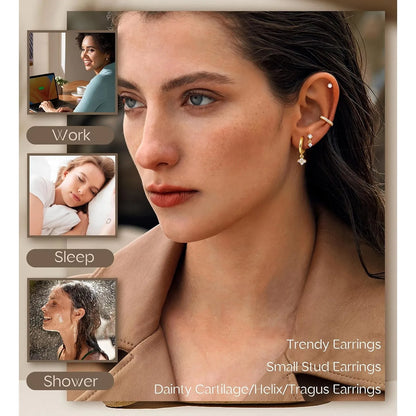 Surgical Stainless Steel Earrings – Dainty Flat Back Studs for Sensitive Ears - ZOOMNSTORE