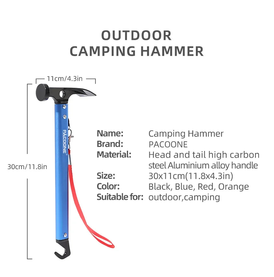 Multifunctional Outdoor Survival Hammer - Pocket Tool with Aluminum Alloy Hook - ZOOMNSTORE