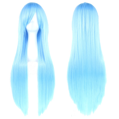 Synthetic Cosplay Wig - Long Straight Purple & White Hairpiece for Women Party - ZOOMNSTORE