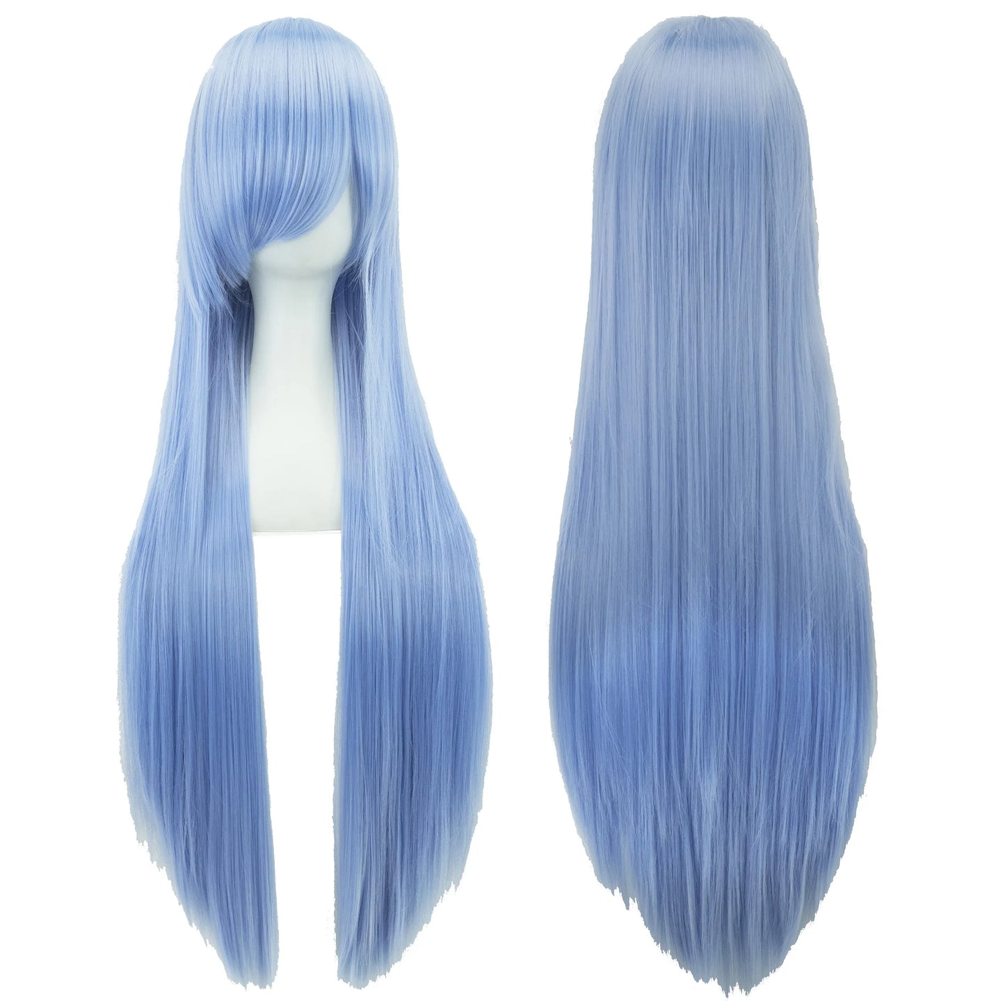 Synthetic Cosplay Wig - Long Straight Purple & White Hairpiece for Women Party - ZOOMNSTORE