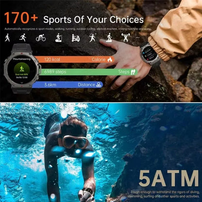 T-Rex 3 Ultra GPS Smart Watch - 5 ATM Waterproof Military Sport Smartwatch for Men - ZOOMNSTORE