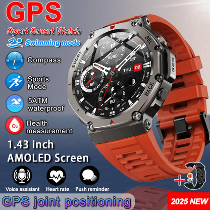 T-Rex 3 Ultra GPS Smart Watch - 5 ATM Waterproof Military Sport Smartwatch for Men - ZOOMNSTORE