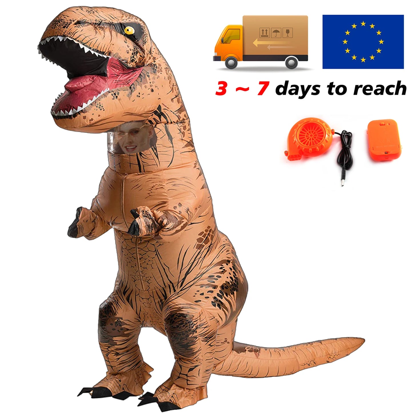 T-rex inflatable uit Tyrannosaurus Dinosaur Costume Child Kids Adult Role-playing Fancy Halloween Mascot Party Apparel - ZOOMNSTORE