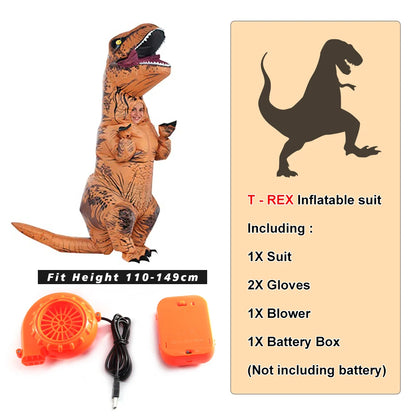 T-rex inflatable uit Tyrannosaurus Dinosaur Costume Child Kids Adult Role-playing Fancy Halloween Mascot Party Apparel - ZOOMNSTORE