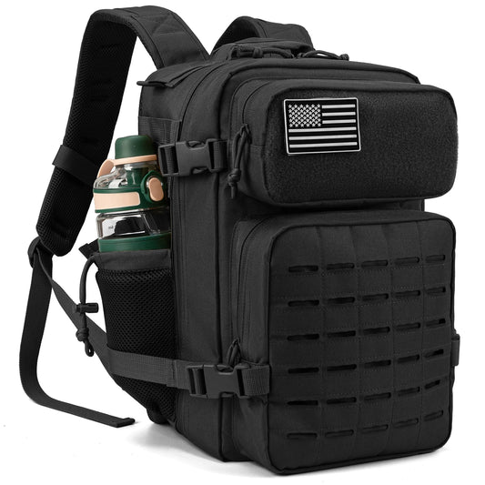 Tactical Backpack - 2545L Outdoor Rucksack with Dual Cup Holder for School Gym and Camping - ZOOMNSTORE