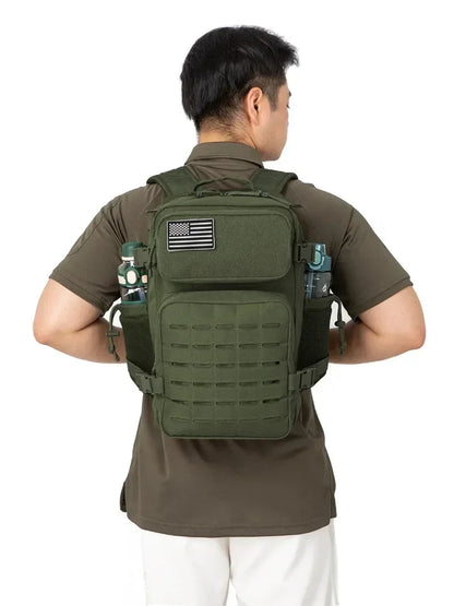 Tactical Backpack - 2545L Outdoor Rucksack with Dual Cup Holder for School Gym and Camping - ZOOMNSTORE