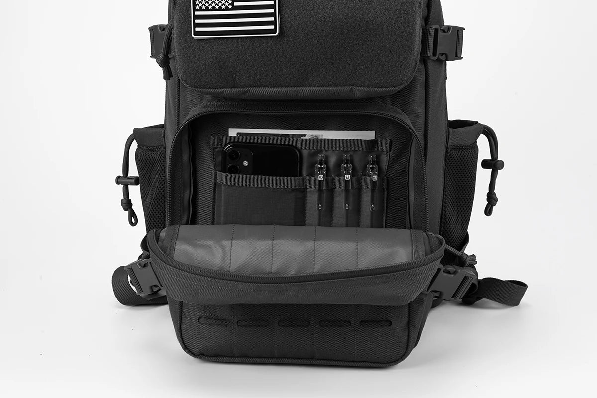 Tactical Backpack - 2545L Outdoor Rucksack with Dual Cup Holder for School Gym and Camping - ZOOMNSTORE