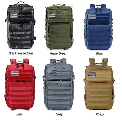 45L Tactical Backpack - Large Capacity Outdoor Hiking  Camping Bag for Men  Women - ZOOMNSTORE