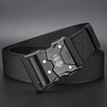 Mens Tactical Belt - Red Ears Multifunctional Canvas Waist Belt for Outdoor Training - ZOOMNSTORE