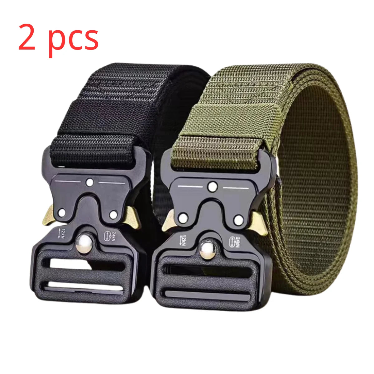 Mens Tactical Belt - Red Ears Multifunctional Canvas Waist Belt for Outdoor Training - ZOOMNSTORE