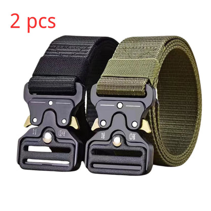 Mens Tactical Belt - Red Ears Multifunctional Canvas Waist Belt for Outdoor Training - ZOOMNSTORE