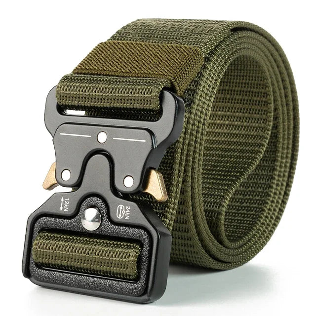 Mens Tactical Belt - Red Ears Multifunctional Canvas Waist Belt for Outdoor Training - ZOOMNSTORE