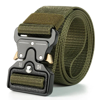 Mens Tactical Belt - Red Ears Multifunctional Canvas Waist Belt for Outdoor Training - ZOOMNSTORE