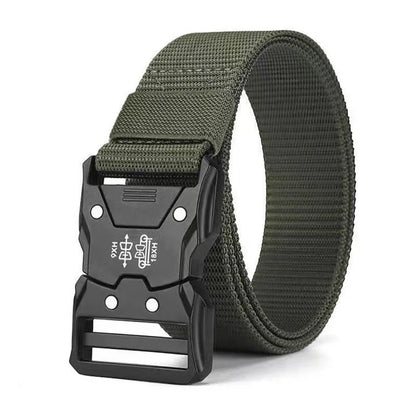 Mens Tactical Belt - Red Ears Multifunctional Canvas Waist Belt for Outdoor Training - ZOOMNSTORE