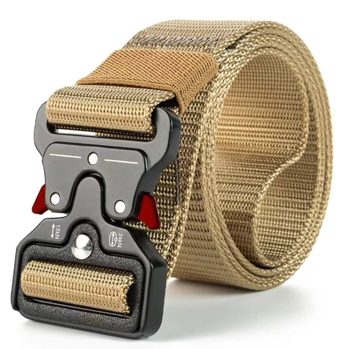 Mens Tactical Belt - Red Ears Multifunctional Canvas Waist Belt for Outdoor Training - ZOOMNSTORE