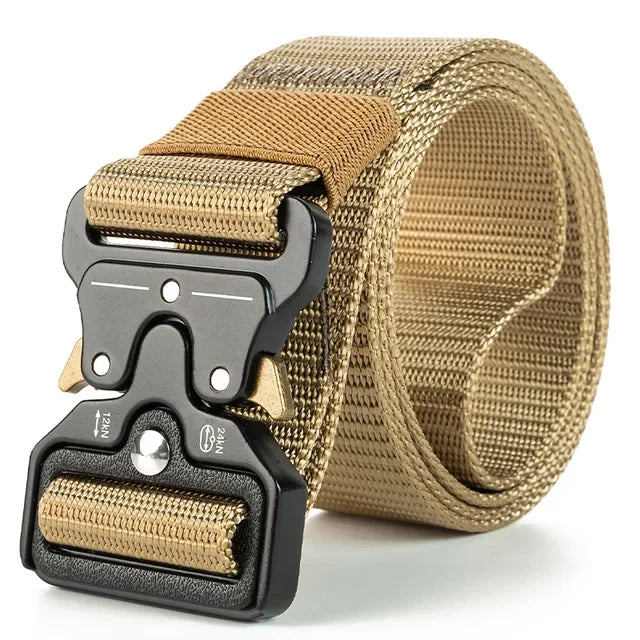 Mens Tactical Belt - Red Ears Multifunctional Canvas Waist Belt for Outdoor Training - ZOOMNSTORE