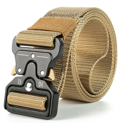 Mens Tactical Belt - Red Ears Multifunctional Canvas Waist Belt for Outdoor Training - ZOOMNSTORE
