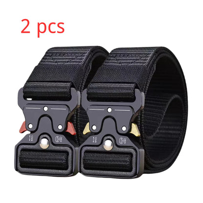 Mens Tactical Belt - Red Ears Multifunctional Canvas Waist Belt for Outdoor Training - ZOOMNSTORE