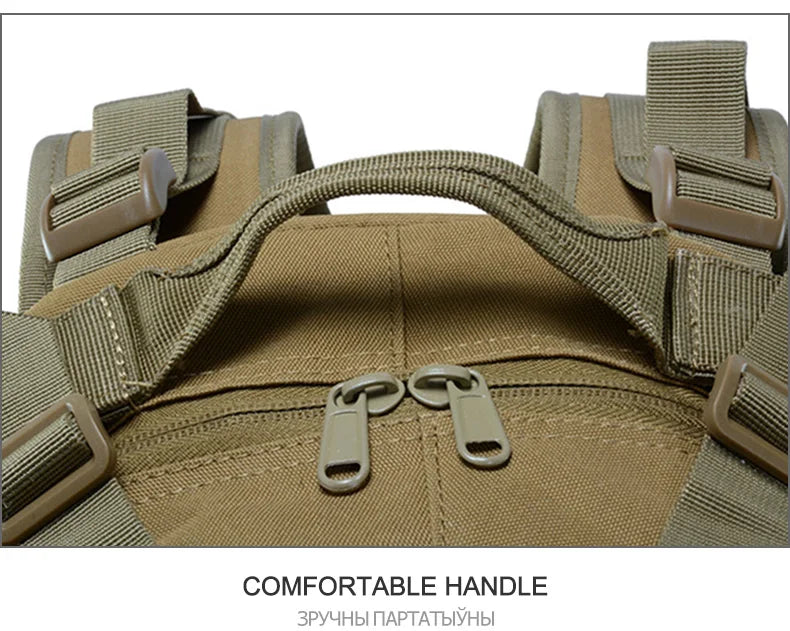 Tactical Camping Backpack - Molle Hiking Rucksack with Reflective Straps and Laptop Compartment - ZOOMNSTORE