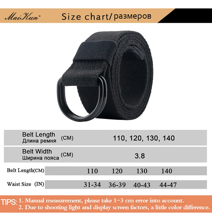 Tactical Canvas Belt - Durable Double D-Ring Buckle | Unisex Fabric Belt for Jeans - ZOOMNSTORE