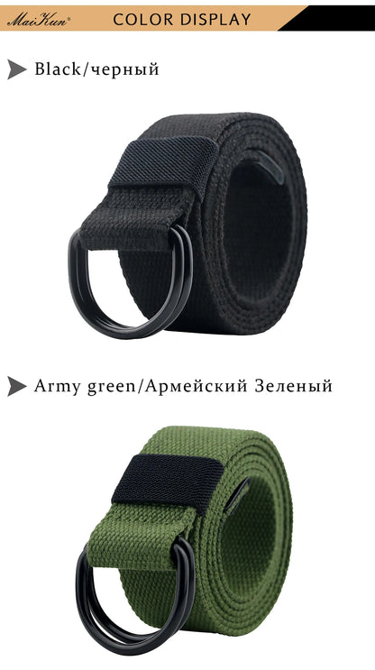 Tactical Canvas Belt - Durable Double D-Ring Buckle | Unisex Fabric Belt for Jeans - ZOOMNSTORE