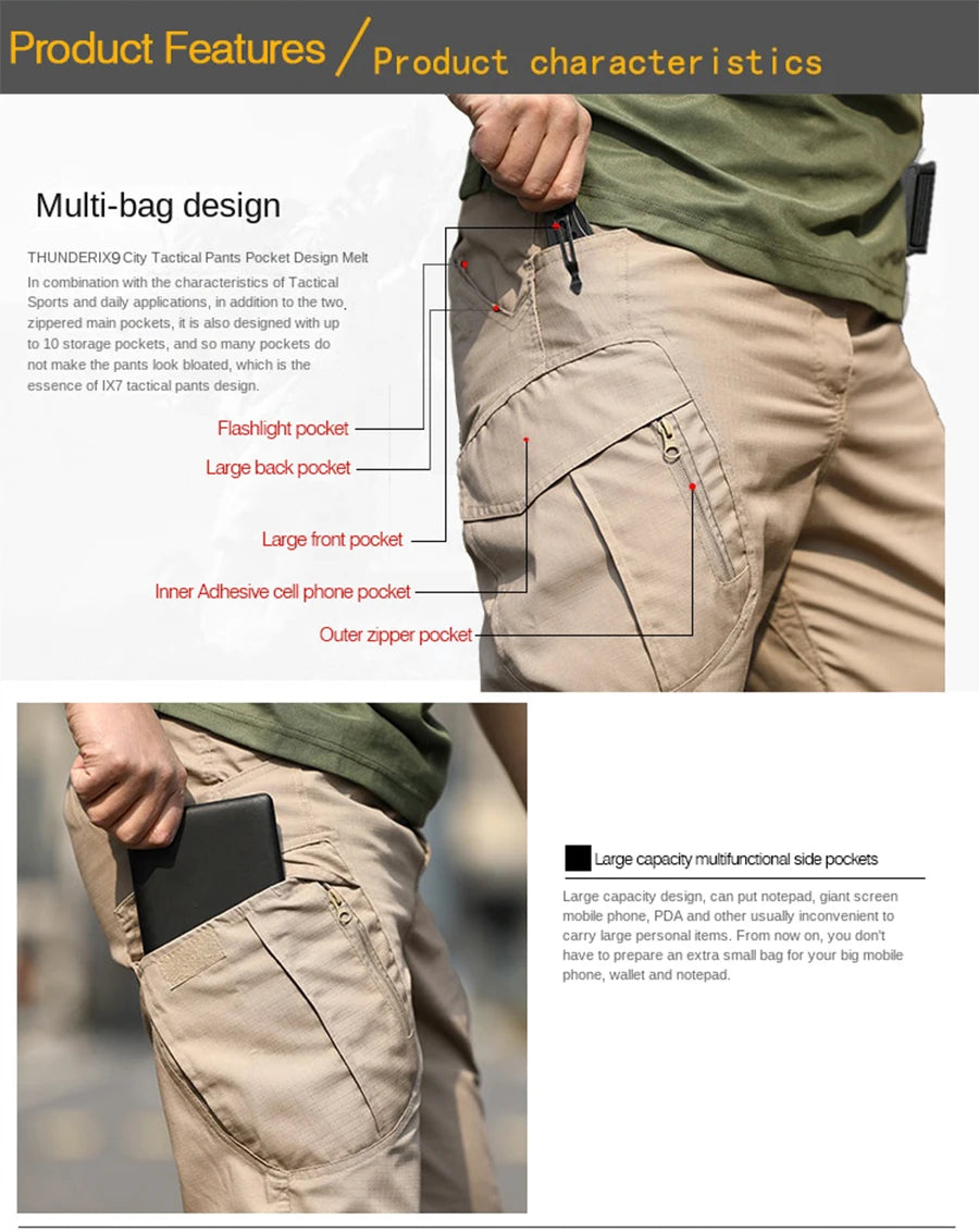 Tactical Cargo Pants – Men's Assault Outdoor Camouflage Four Seasons Multi-Pocket Wear-Resistant - ZOOMNSTORE